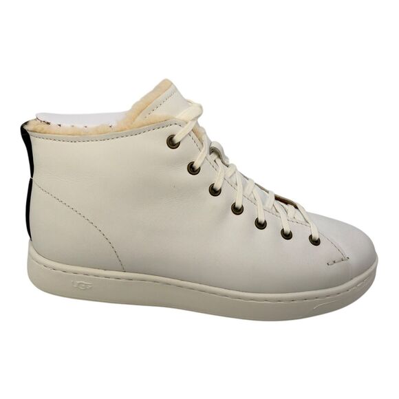 UGG Pismo High Top Cozy Ankle Sneaker White Lace Up 1110816 Mens Size 8 US New - Picture 3 of 5